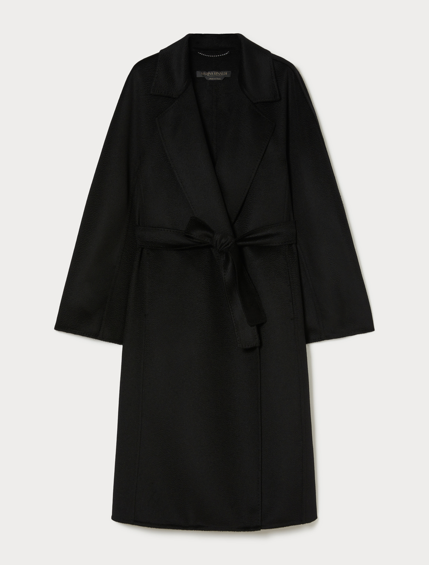 Double-sided pure cashmere coat - BLACK - Marina Rinaldi