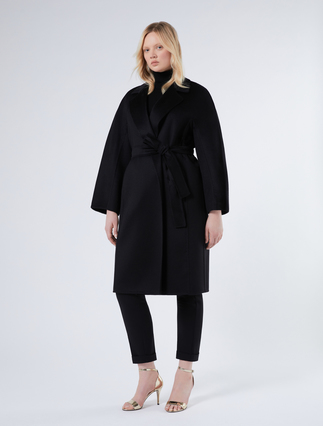 Double-sided pure cashmere coat - BLACK