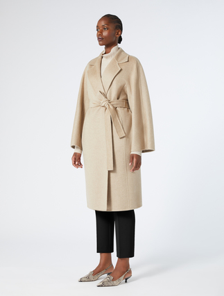 Double-sided pure cashmere coat - HAZELNUT BROWN