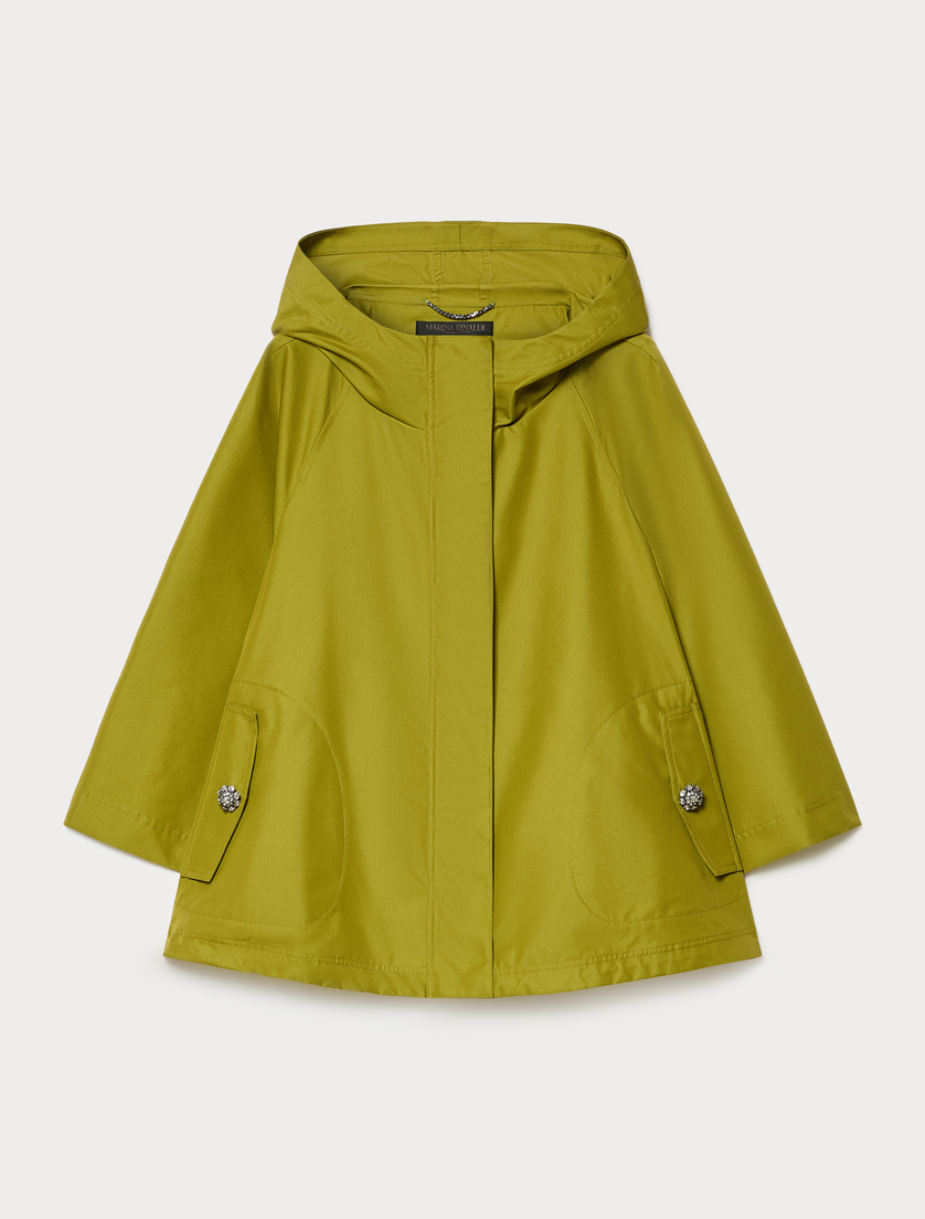 Cotton-blend twill raincoat - OLIVE GREEN - Marina Rinaldi