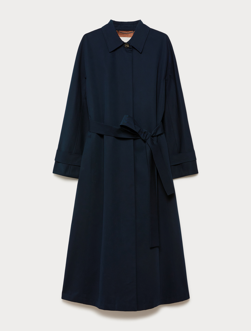 Trench in gabardina di cotone - BLU NOTTE - Marina Rinaldi