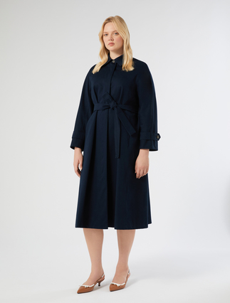 Cotton gabardine trench coat - MIDNIGHTBLUE