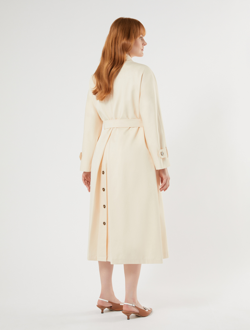 Trench in gabardina di cotone - BIANCO AVORIO - Marina Rinaldi - 4