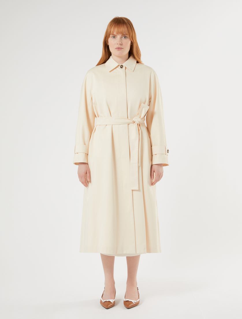 Trench in gabardina di cotone - BIANCO AVORIO - Marina Rinaldi - 3