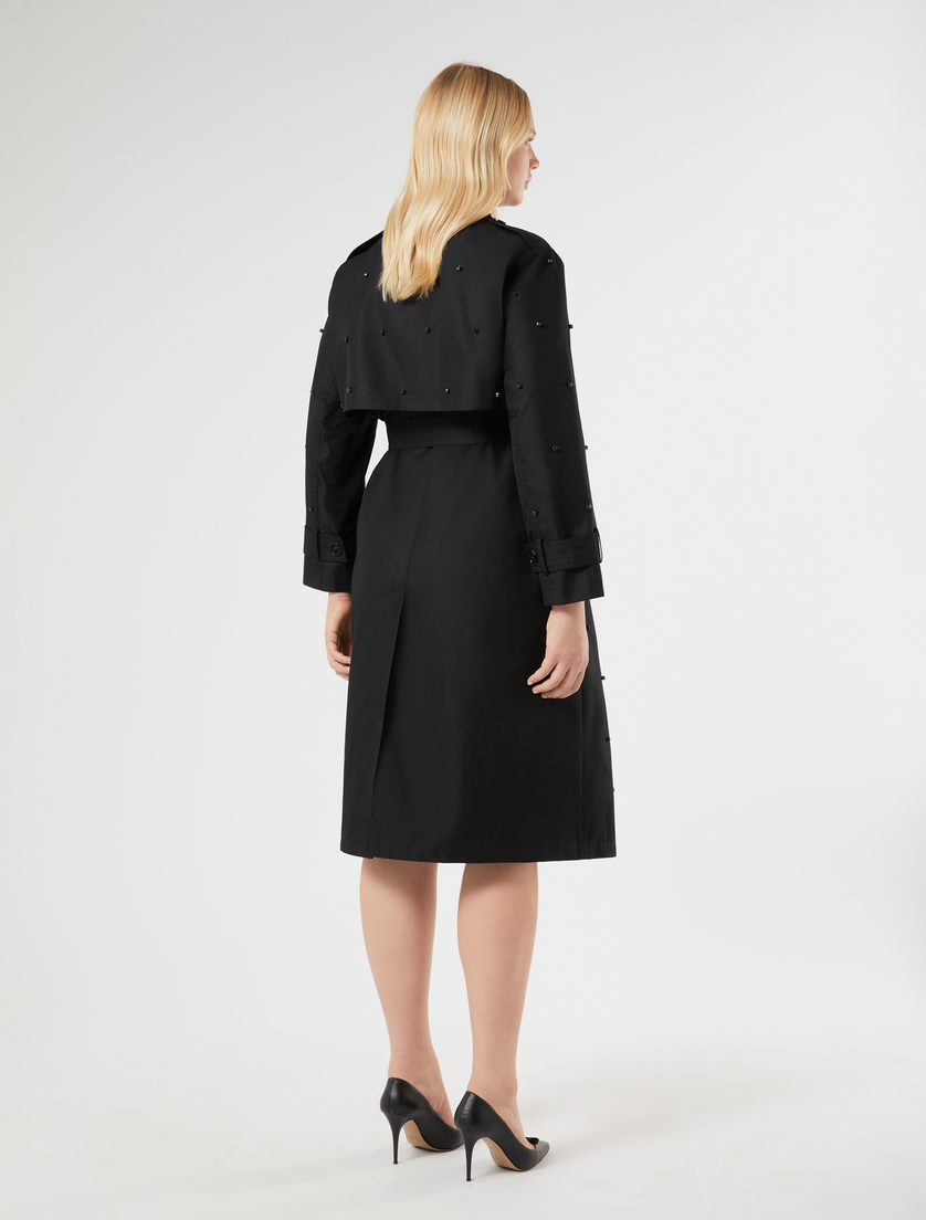 Bestickter Trenchcoat aus Twill - SCHWARZ - Marina Rinaldi - 4