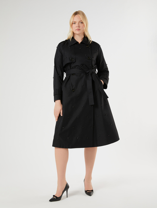 Bestickter Trenchcoat aus Twill - Marina Rinaldi