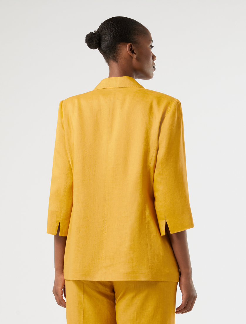 Blazerjacke aus Leinencanvas - HONIGFARBEN - Marina Rinaldi - 4