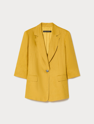 Linen canvas blazer jacket - Marina Rinaldi
