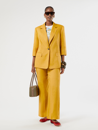 Linen canvas blazer jacket - Marina Rinaldi