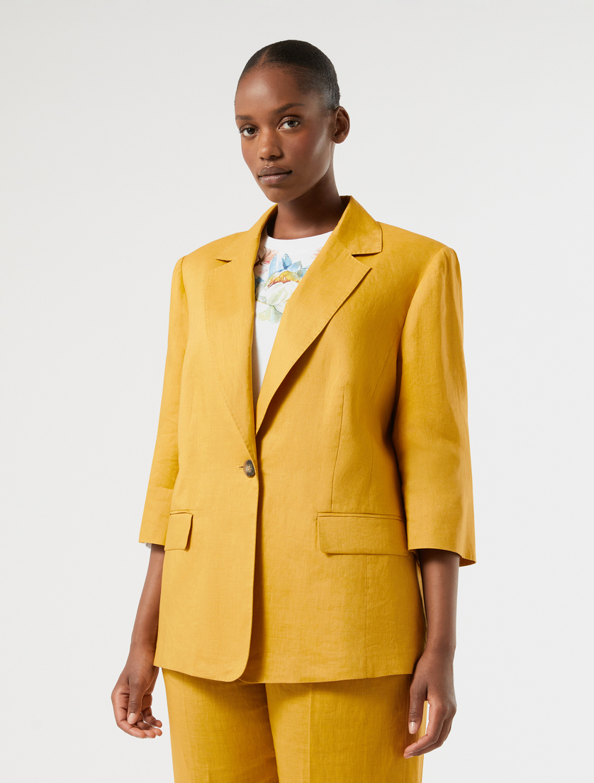 Blazerjacke aus Leinencanvas - HONIGFARBEN - Marina Rinaldi - 3