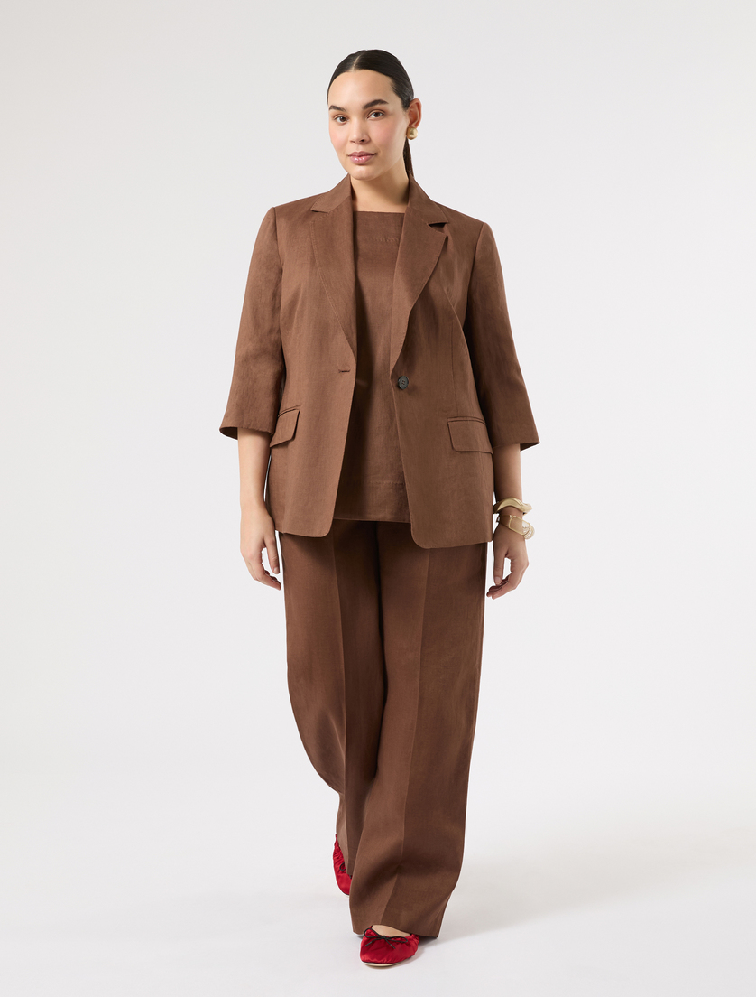 Linen canvas blazer jacket - Marina Rinaldi