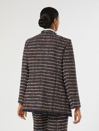 Bouclé fabric jacket - BLUE BROWN - Marina Rinaldi - 4