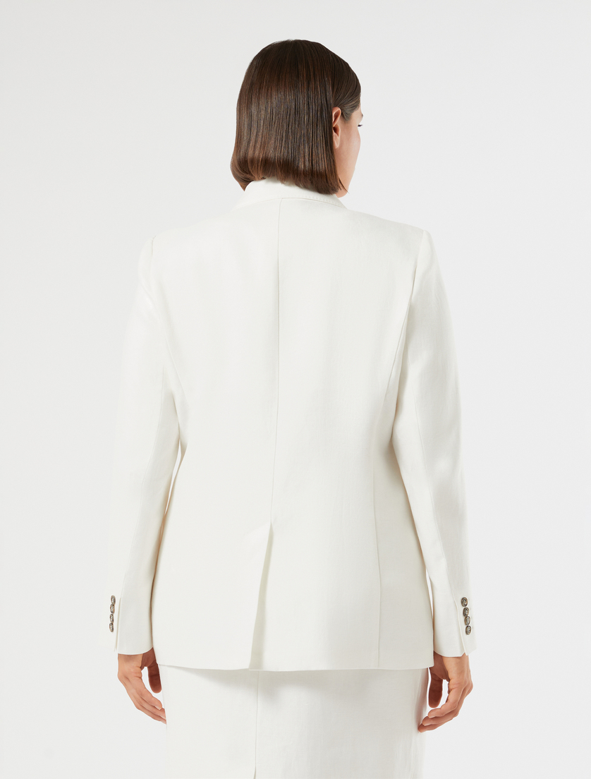 Giacca blazer in lino - BIANCO - Marina Rinaldi - 4
