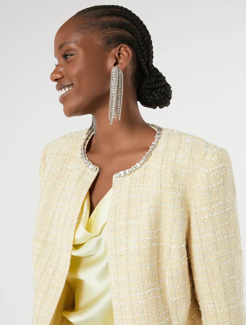 Embroidered yarn-dyed jacket - LIGHT YELLOW - Marina Rinaldi - 5