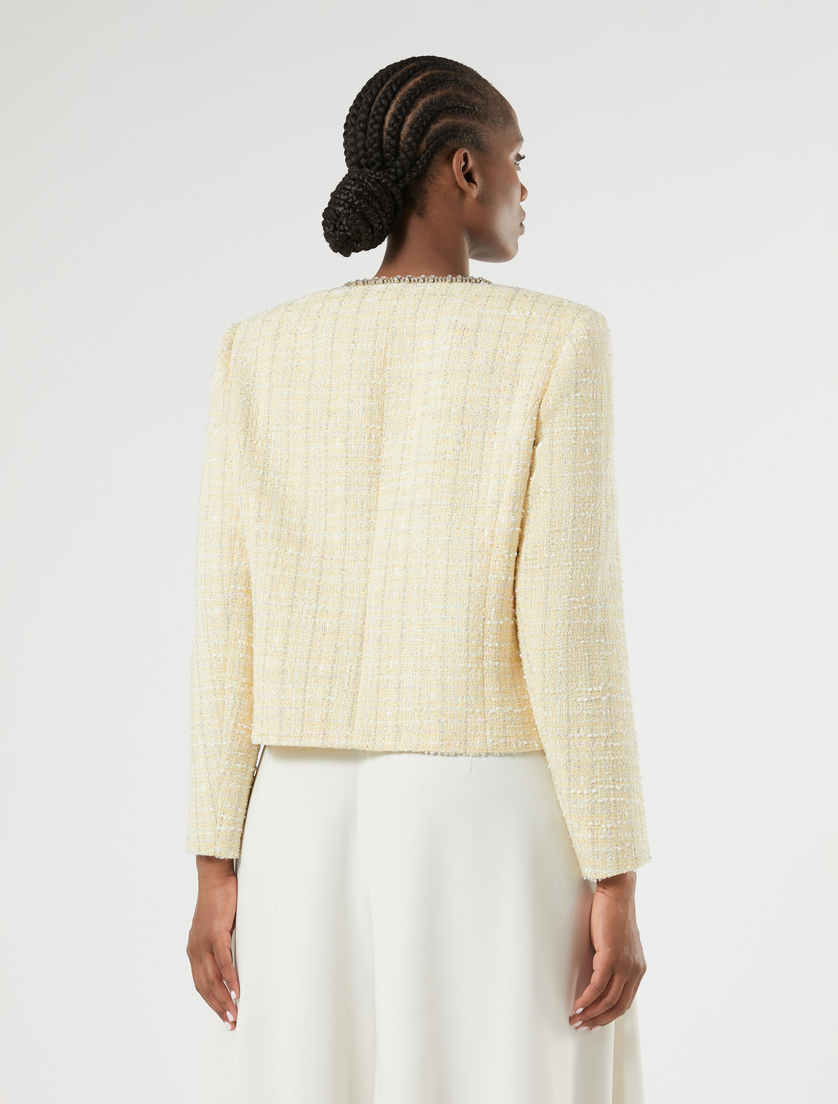 Embroidered yarn-dyed jacket - LIGHT YELLOW - Marina Rinaldi - 4