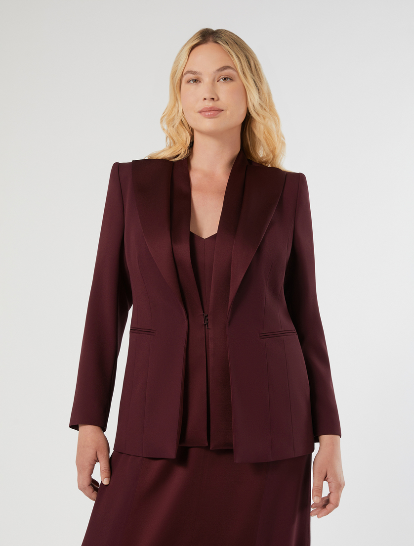 Envers satin blazer jacket - RED PURPLE - Marina Rinaldi - 3