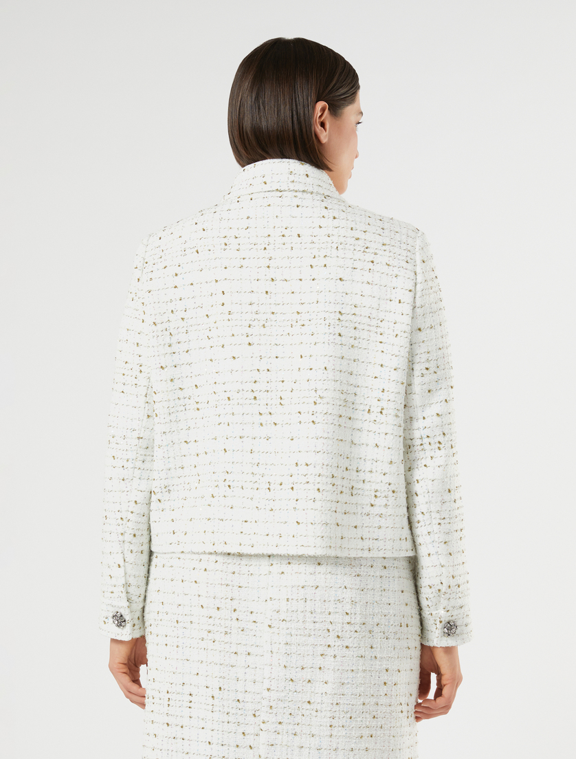 Bouclé fabric jacket - WHITE - Marina Rinaldi - 4