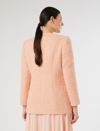 Plain weave fabric jacket with embroidered detail - PINK - Marina Rinaldi - 4