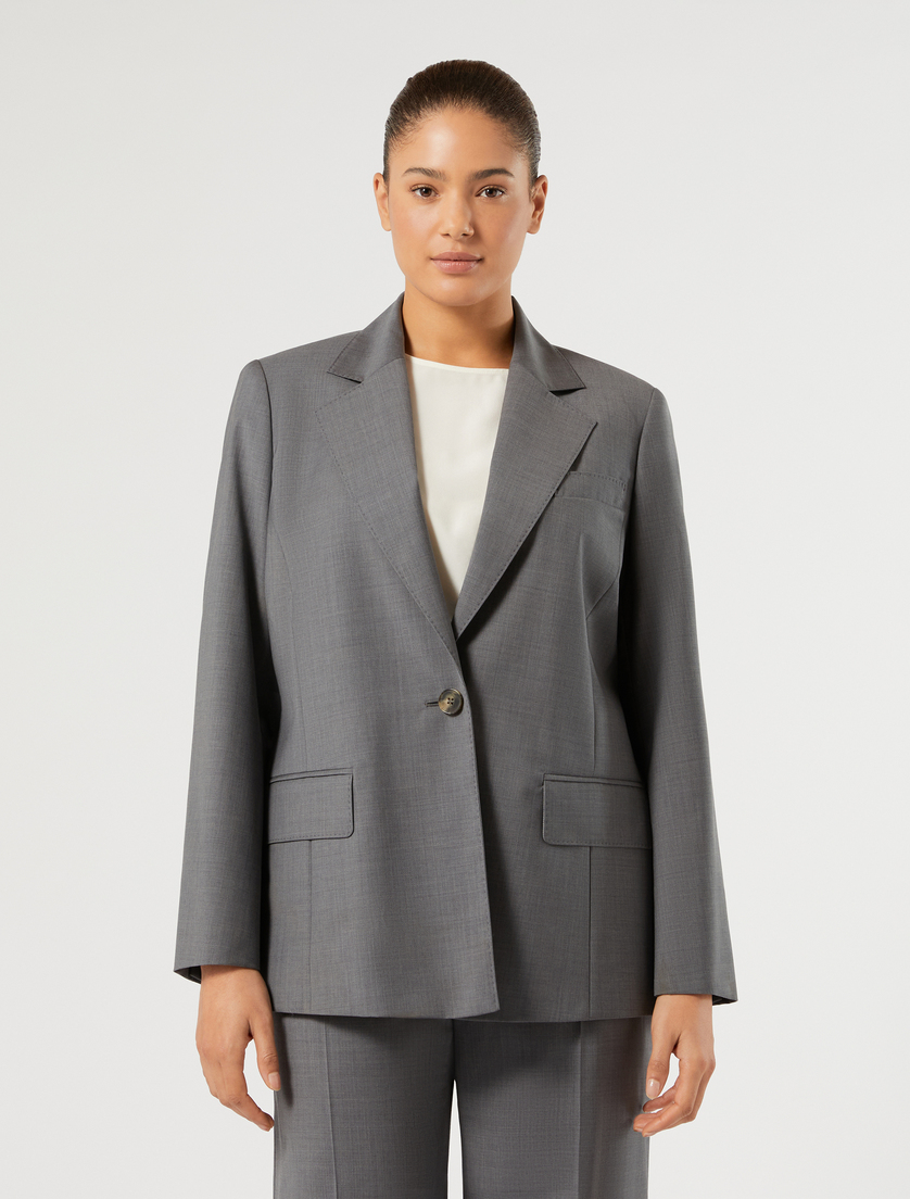 Woollen cloth blazer jacket - DARK GREY - Marina Rinaldi - 3