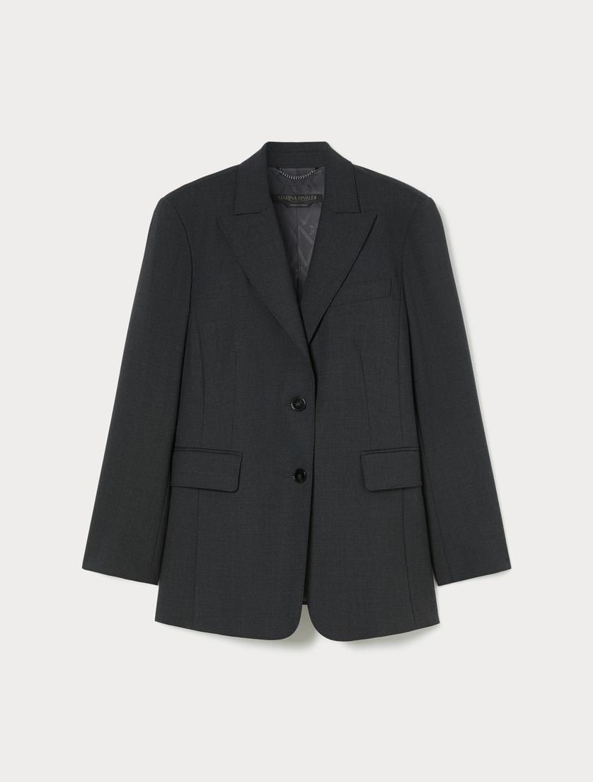 Pure wool blazer jacket - DARK GREY - Marina Rinaldi