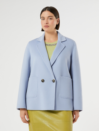 Double-faced pure wool heavy jacket - LIGHT BLUE