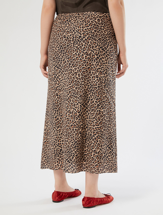Linen and cotton skirt - SHADED GREY - Marina Rinaldi - 4