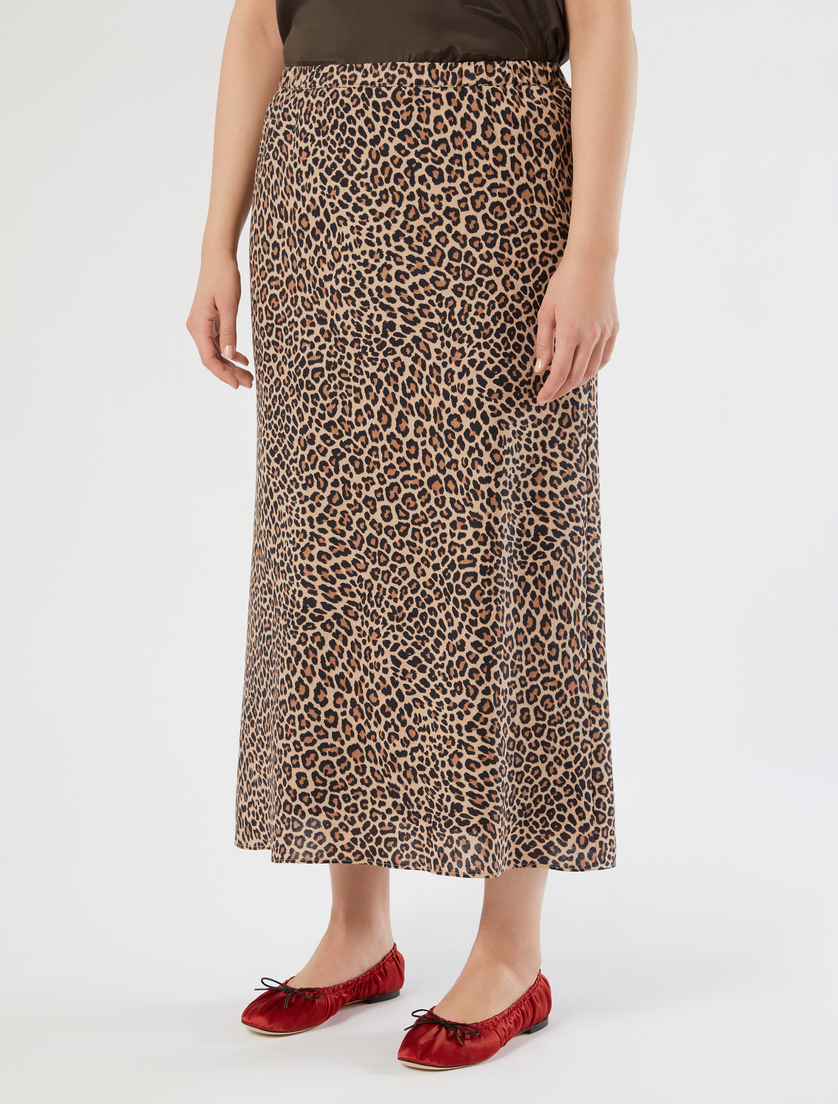 Rock aus Leinen und Baumwolle - BEIGE SCHATTIERT - Marina Rinaldi - 3