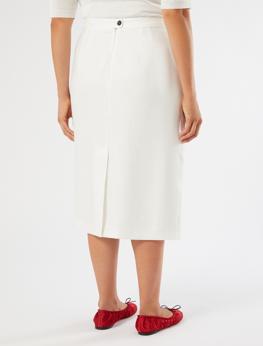 Gonna in lino - BIANCO - Marina Rinaldi - 4