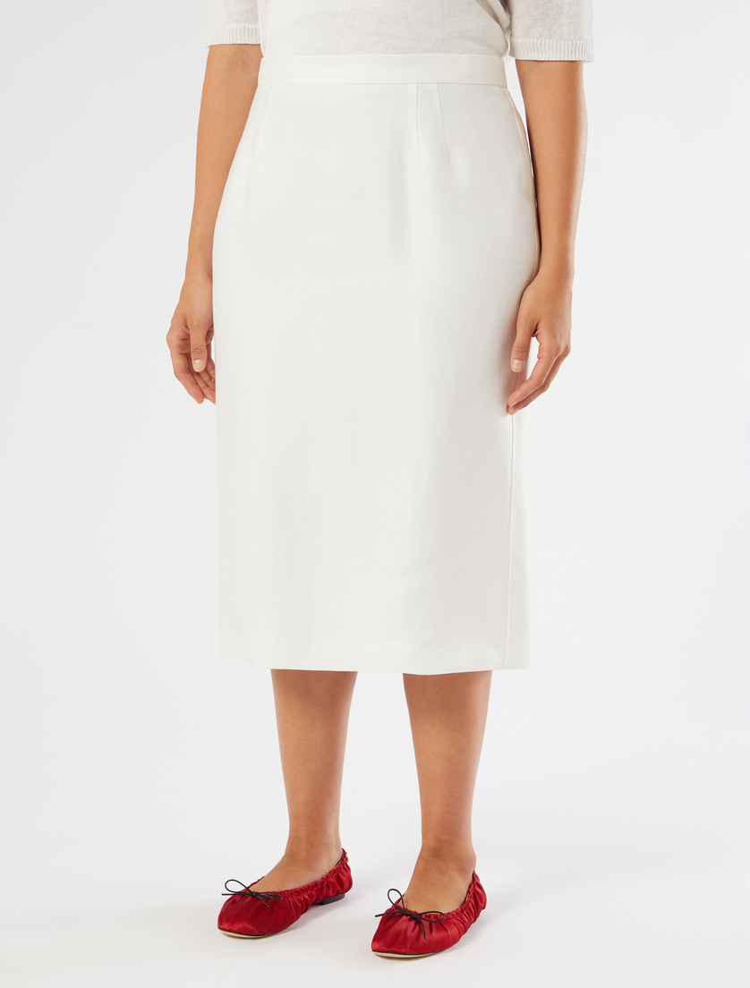 Gonna in lino - BIANCO - Marina Rinaldi - 3