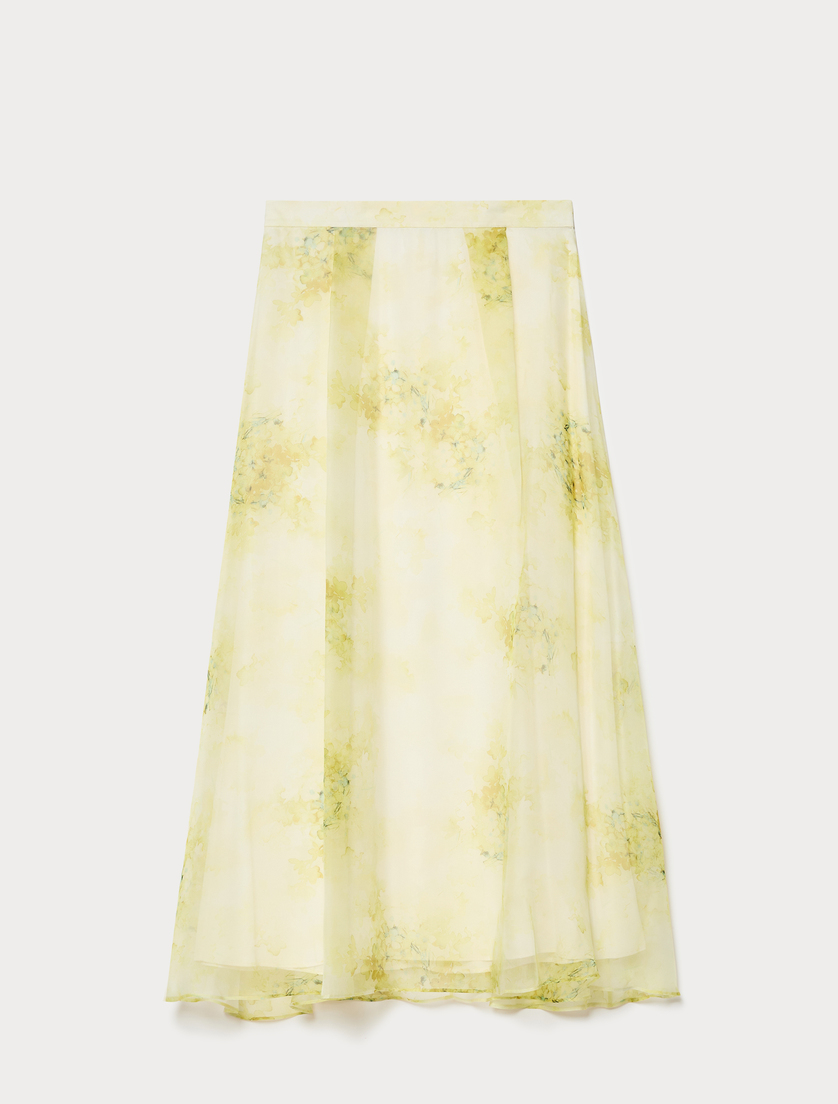 Jupe longue en organza - JAUNE CLAIR - Marina Rinaldi