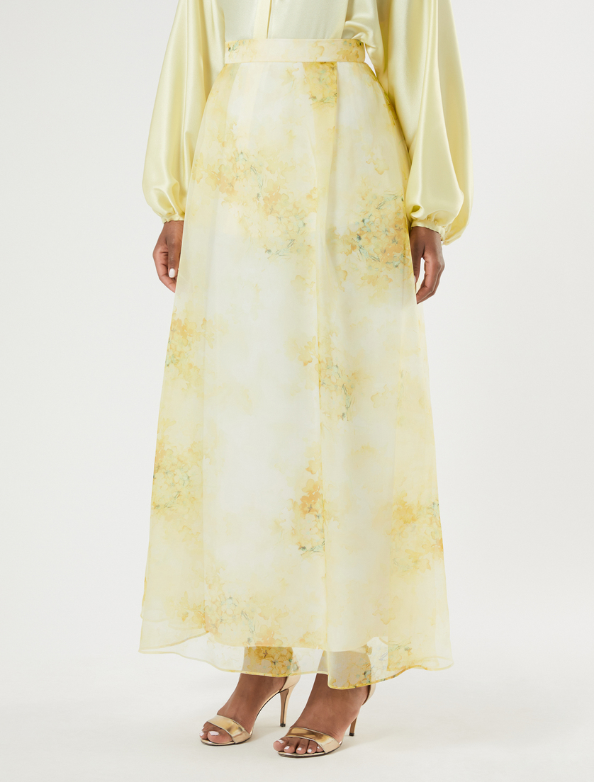 Jupe longue en organza - JAUNE CLAIR - Marina Rinaldi - 3