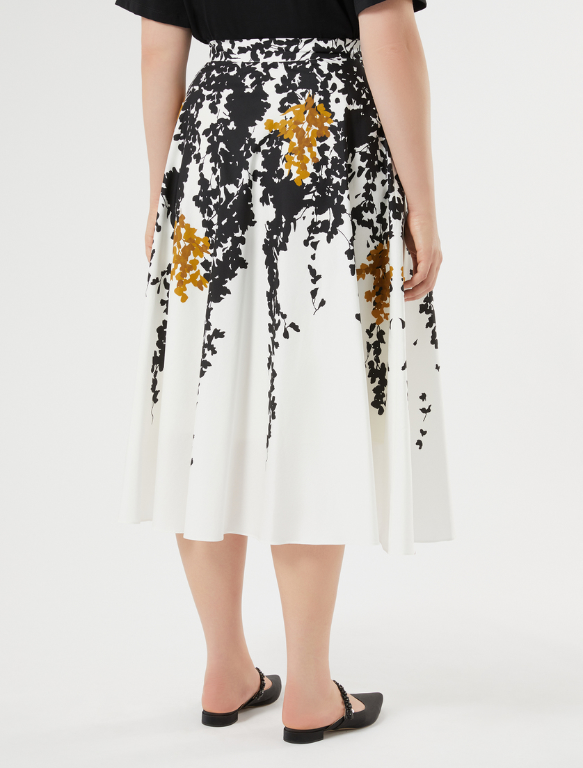 Jupe en popeline avec imprimé - BLANC - Marina Rinaldi - 4