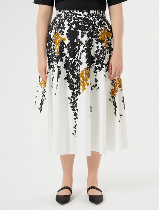 Poplin print dress - WHITE