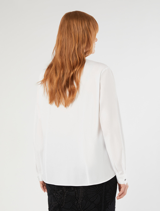 Organic cotton poplin shirt - OPTICAL WHITE - Marina Rinaldi - 4