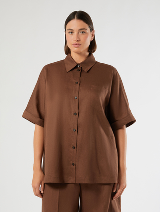 Hemdbluse aus Leinencanvas - KAKAO