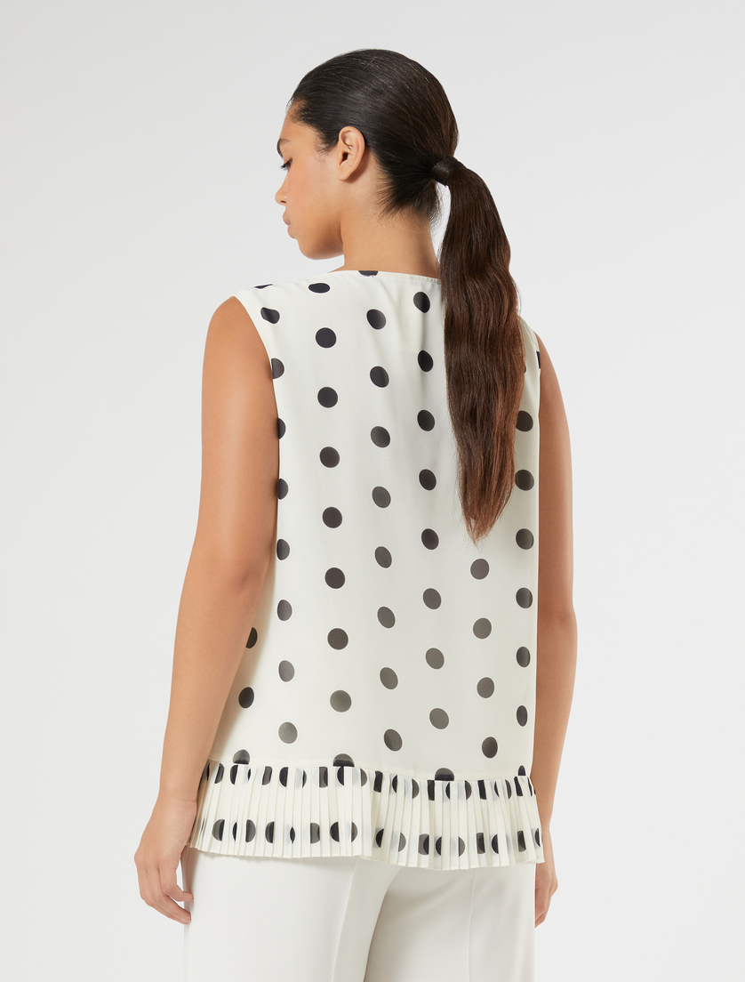 Plissé-pleated georgette top - IVORY - Marina Rinaldi - 4