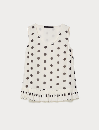 Plissé-pleated georgette top - Marina Rinaldi