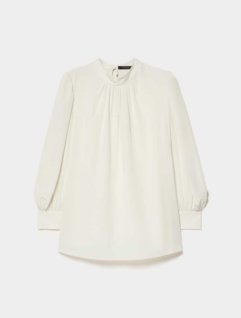 Silk crepe de chine blouse - IVORY - Marina Rinaldi