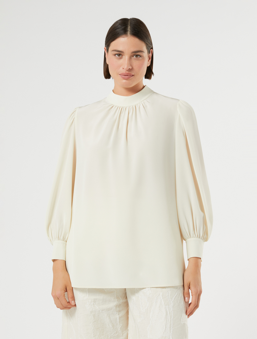Silk crepe de chine blouse - IVORY - Marina Rinaldi - 3
