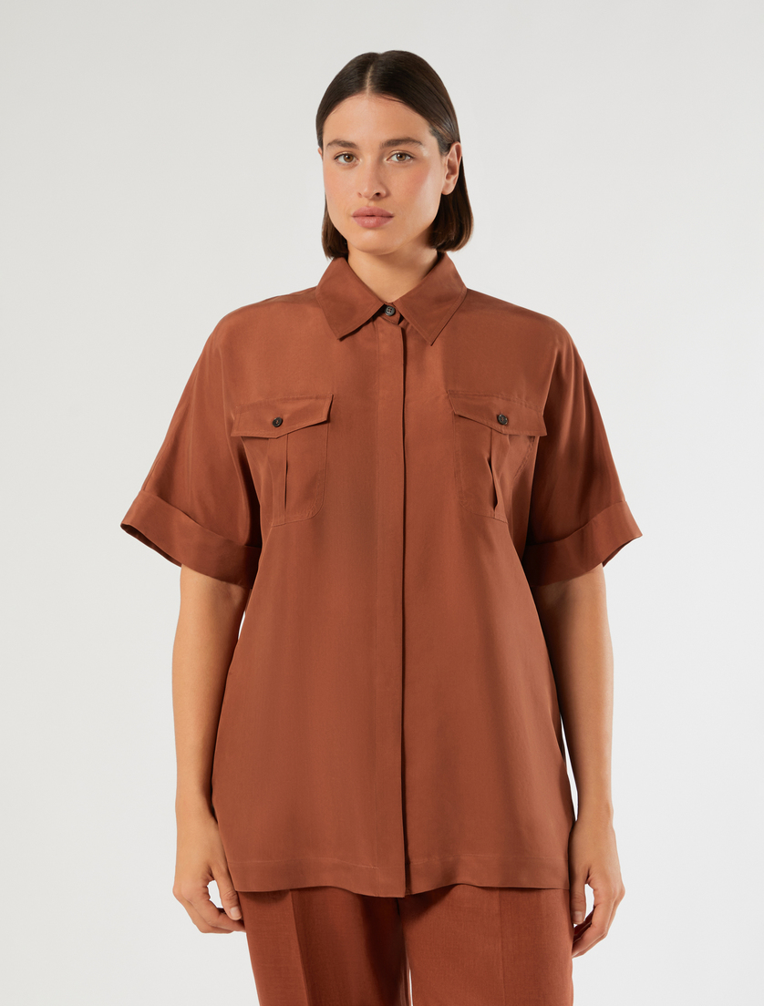 Silk Habotai shirt - AMBER - Marina Rinaldi - 3