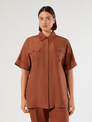 Silk Habotai shirt - AMBER