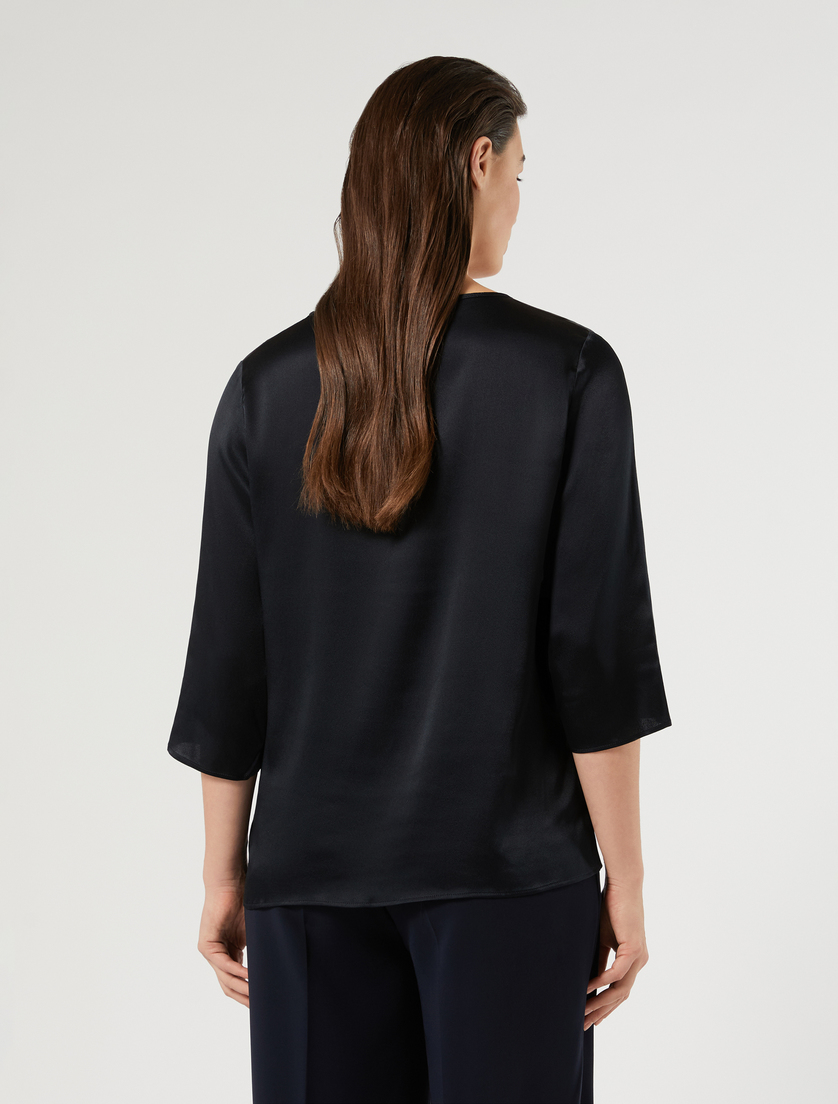 Lightweight satin blouse - MIDNIGHTBLUE - Marina Rinaldi - 4