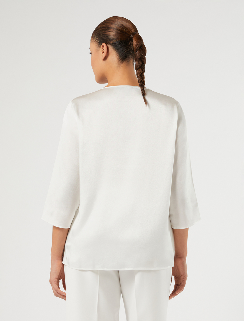 Lightweight satin blouse - WHITE - Marina Rinaldi - 4