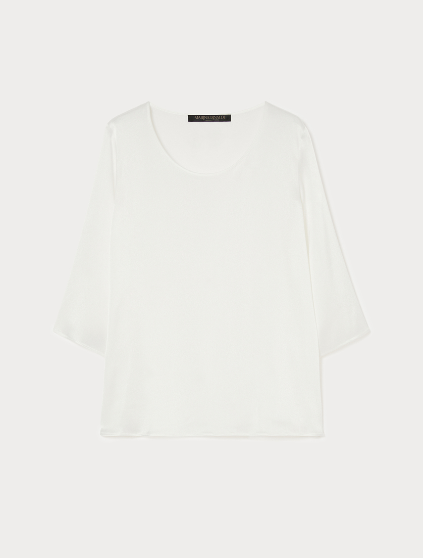 Lightweight satin blouse - WHITE - Marina Rinaldi