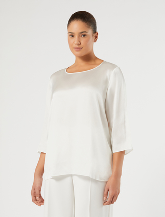 Lightweight satin blouse - WHITE