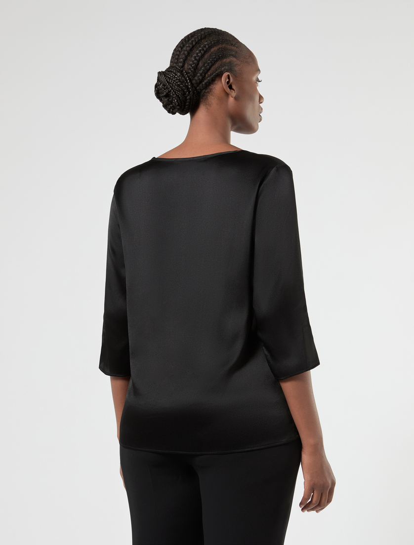 Lightweight satin blouse - BLACK - Marina Rinaldi - 4