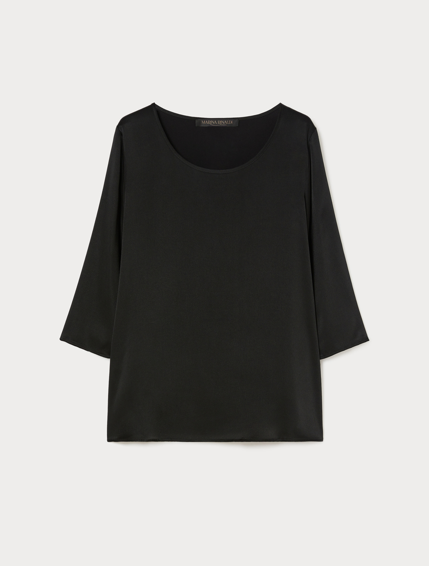 Lightweight satin blouse - BLACK - Marina Rinaldi