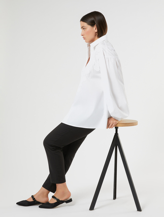 Embroidered poplin shirt - Marina Rinaldi