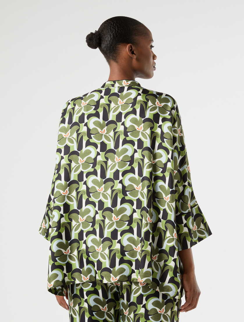 Silk twill shirt - OLIVE GREEN - Marina Rinaldi - 4