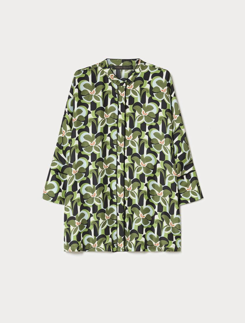 Silk twill shirt - OLIVE GREEN - Marina Rinaldi